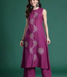 Women Ethnic Motifs Embroidered Pure Cotton A-Line Kurta With Trousers