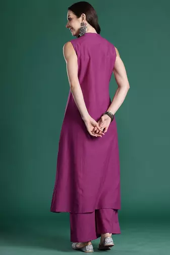 Women Ethnic Motifs Embroidered Pure Cotton A-Line Kurta With Trousers