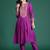 Embroidered Notch Neck A-Line Kurta With Trousers
