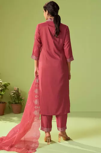 Women Ethnic Motifs Embroidered Kurta with Trousers & Dupatta