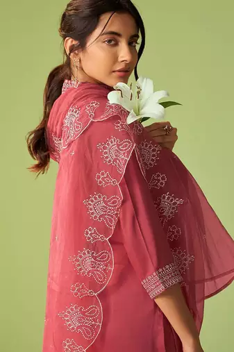 Women Ethnic Motifs Embroidered Kurta with Trousers & Dupatta