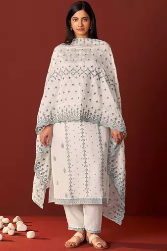 Women Ethnic Motifs Embroidered Kurta with Trousers & Dupatta