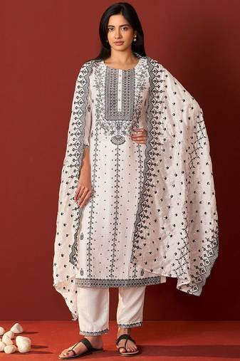 Women Ethnic Motifs Woven Design Kurta with Trousers & Dupatta