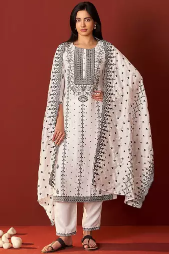 Women Ethnic Motifs Woven Design Kurta with Trousers & Dupatta