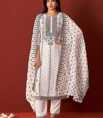 Women Ethnic Motifs Woven Design Kurta with Trousers & Dupatta