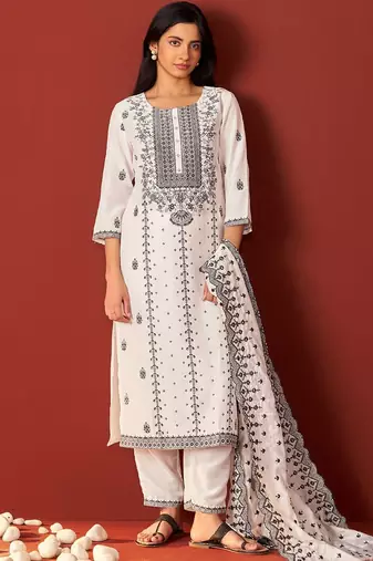 Women Ethnic Motifs Woven Design Kurta with Trousers & Dupatta