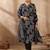 Geometric Printed V Neck Pure Cotton Kurta With Trousers & Dupatta