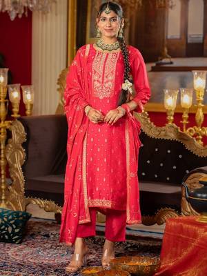 Women Ethnic Motifs Regular Kurta with Trousers & With Dupatta 2