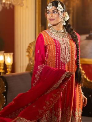Women Ethnic Motifs Embroidered Regular Sequinned Kurta with Palazzos & With Dupatta 1