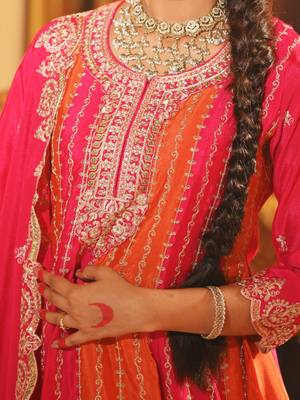 Women Ethnic Motifs Embroidered Regular Sequinned Kurta with Palazzos & With Dupatta 3