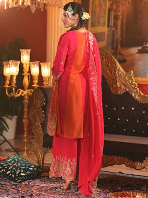 Women Ethnic Motifs Embroidered Regular Sequinned Kurta with Palazzos & With Dupatta 4