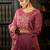 Floral Embroidered Thread Work Kurta With Trousers & Dupatta