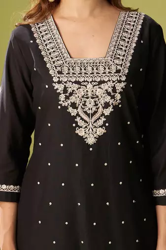 Women Floral Embroidered Cotton Kurta with Trousers & Dupatta