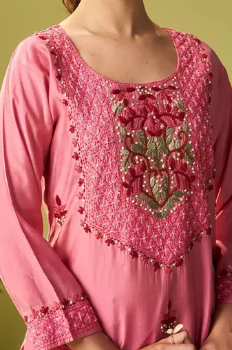 Women Floral Embroidered Kurta with Trousers & Dupatta