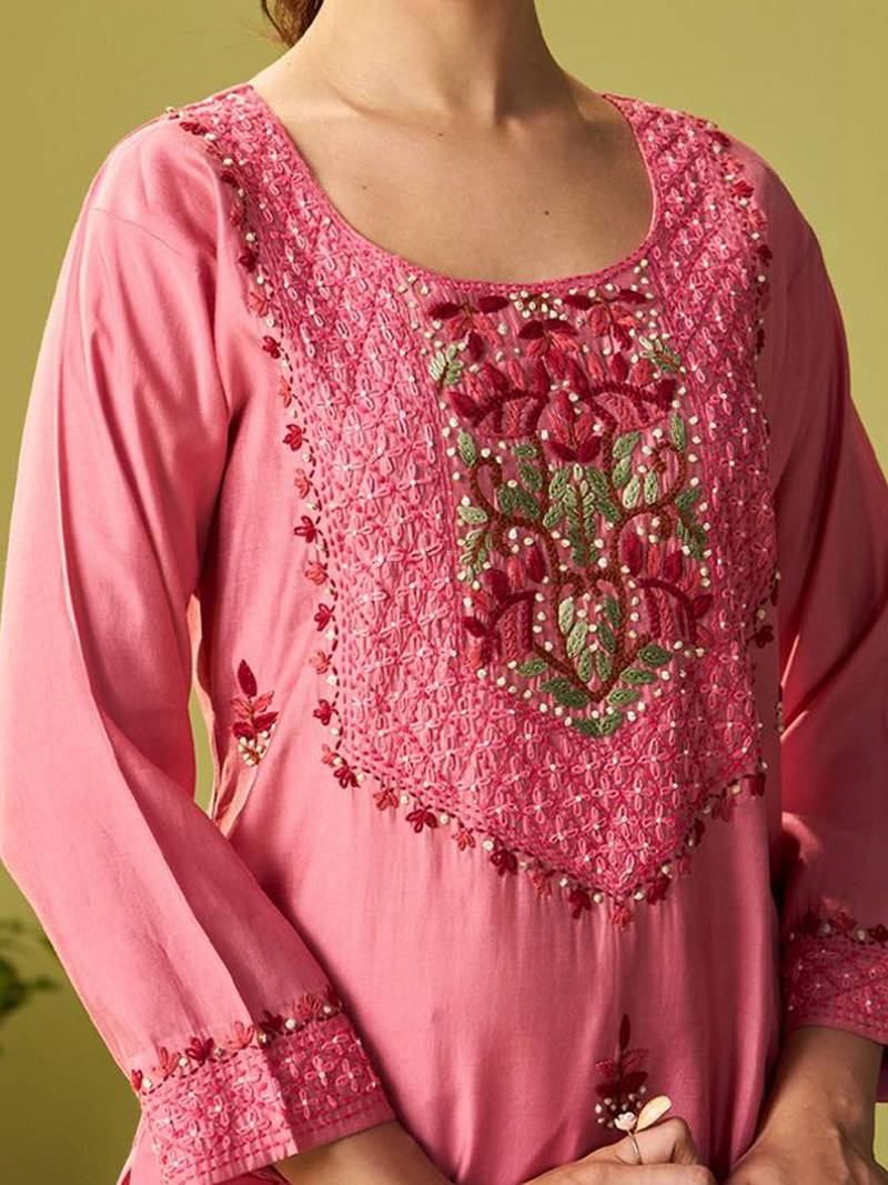 Women Floral Embroidered Kurta with Trousers & Dupatta