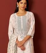 Women Floral Yoke Design Kurta with Trousers & Dupatta
