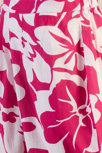 Floral Printed Mandarin Collar Pure Cotton A-Line Kurta With Trouser