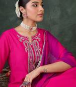 Ethnic Motifs Embroidered Sequinned Kurta With Trousers & Dupatta