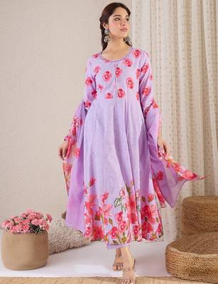 Women Floral Printed Cotton Kurta with Trousers & Dupatta 6