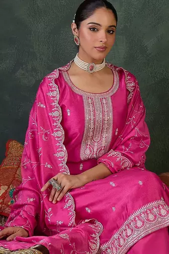 Women Ethnic Motifs Embroidered Kurta with Trousers & Dupatta