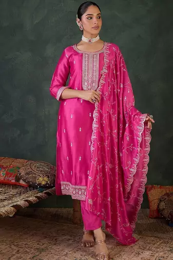 Women Ethnic Motifs Embroidered Kurta with Trousers & Dupatta
