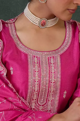 Women Ethnic Motifs Embroidered Kurta with Trousers & Dupatta