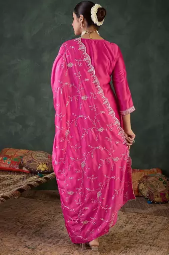 Women Ethnic Motifs Embroidered Kurta with Trousers & Dupatta
