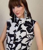 Women Floral Printed Pleated Pure Cotton Kurta with Trousers