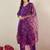 V-Neck Straight Kurta With Trousers & Dupatta