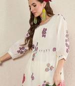 Women Floral Printed Cotton Kurta with Trousers