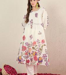 Women Floral Printed Cotton Kurta with Trousers