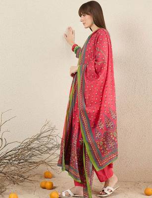 Women Ethnic Motifs Printed Cotton Kurta with Trousers & Dupatta 5