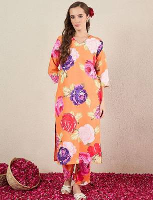 Women Floral Printed Kurta with Trousers & Dupatta 4
