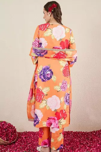 Women Floral Printed Kurta with Trousers & Dupatta