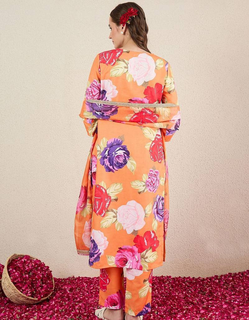 Women Floral Printed Kurta with Trousers & Dupatta