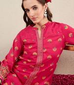 Women Ethnic Motifs Printed Cotton Kurta with Trousers