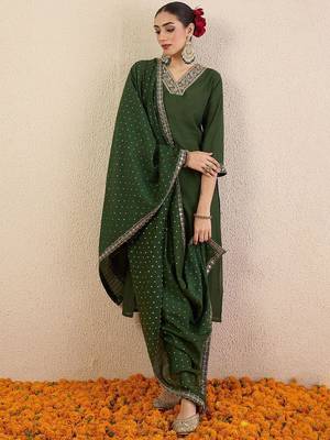 Women Ethnic Motifs Embroidered Regular Kurta with Trousers & With Dupatta 2