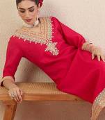 Women Ethnic Motifs Embroidered Regular Kurta with Trousers