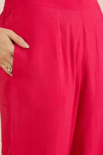 Women Ethnic Motifs Embroidered Regular Kurta with Trousers