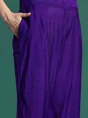 Ethnic Motifs Embroidered Thread Work Kurta With Trousers & Dupatta 3