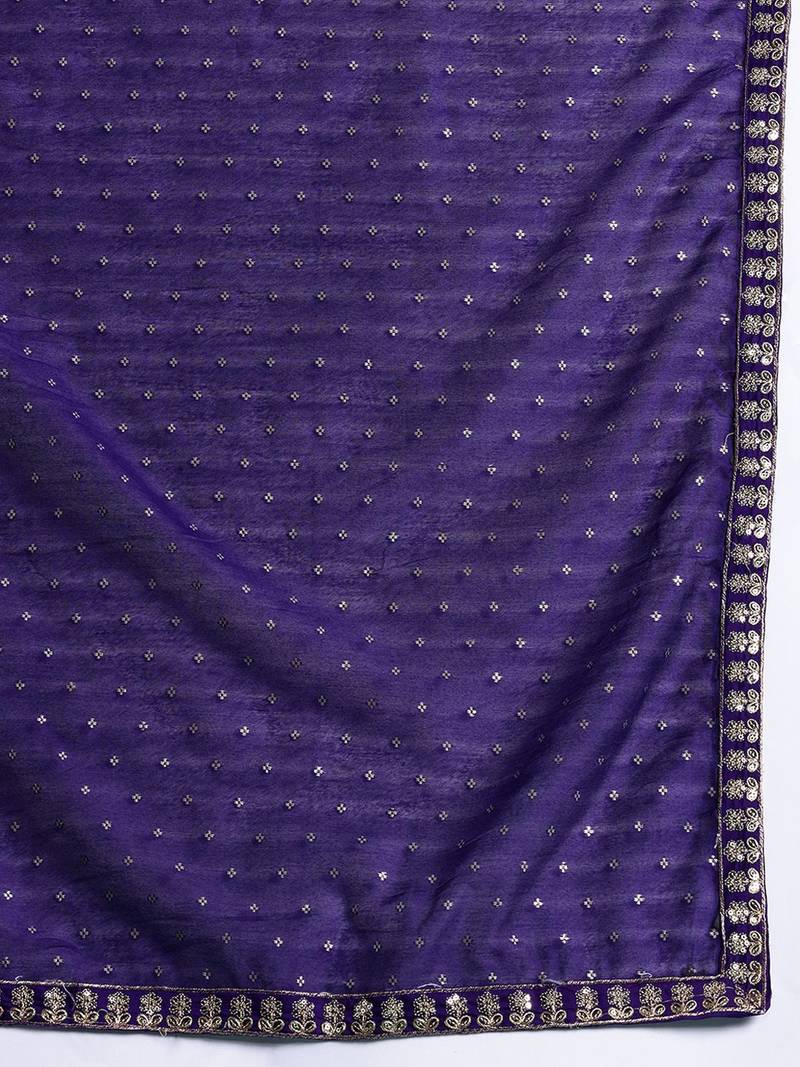 Ethnic Motifs Embroidered Thread Work Kurta With Trousers & Dupatta