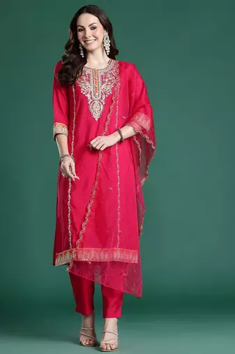 Ethnic Motifs Kurta with Trousers & Dupatta