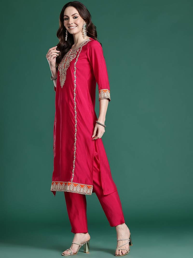 Ethnic Motifs Kurta with Trousers & Dupatta