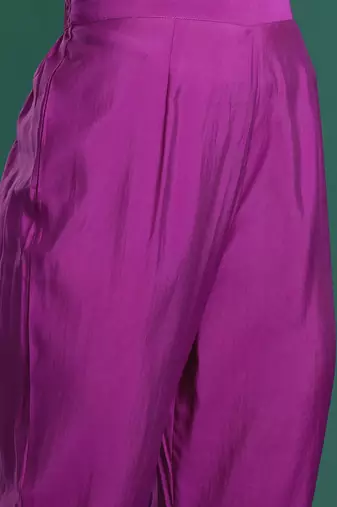 Women Ethnic Motifs Embroidered Pleated Mirror Work Kurta with Trousers