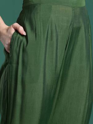 Floral Embroidered Sequinned Kurta with Trousers & With Dupatta 3
