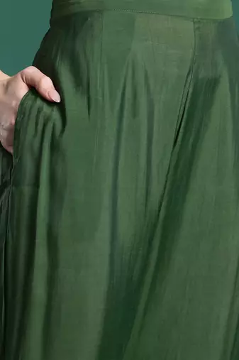 Floral Embroidered Sequinned Kurta with Trousers & With Dupatta