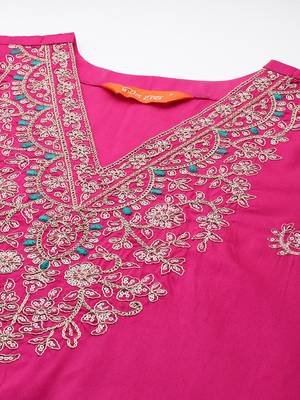 Ethnic Motifs Embroidered Sequinned Kurta with Trousers & With Dupatta 2