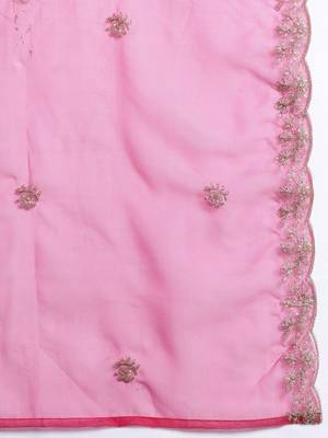 Ethnic Motifs Embroidered Sequinned Kurta with Trousers & With Dupatta 4