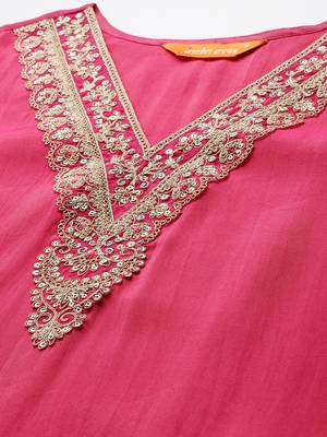 Ethnic Motifs Embroidered Regular Kurta with Trousers 2