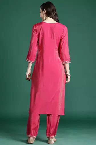 Ethnic Motifs Embroidered Regular Kurta with Trousers